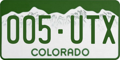 CO license plate 005UTX
