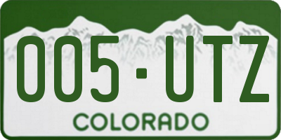 CO license plate 005UTZ