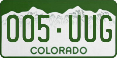 CO license plate 005UUG