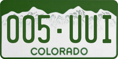 CO license plate 005UUI