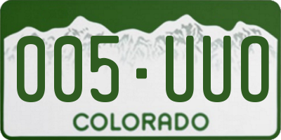 CO license plate 005UUO