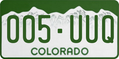 CO license plate 005UUQ