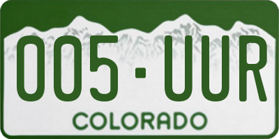 CO license plate 005UUR