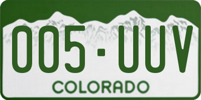CO license plate 005UUV