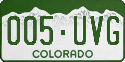 CO license plate 005UVG