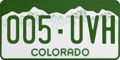 CO license plate 005UVH
