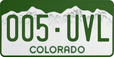 CO license plate 005UVL