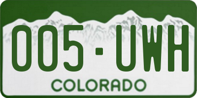 CO license plate 005UWH