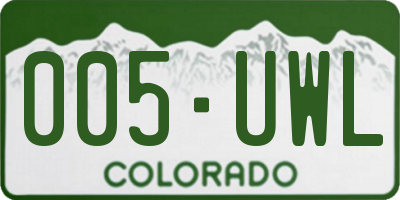 CO license plate 005UWL