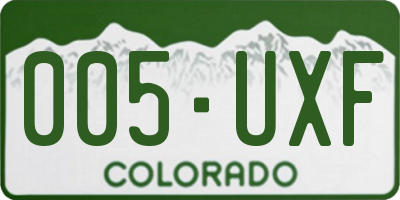 CO license plate 005UXF