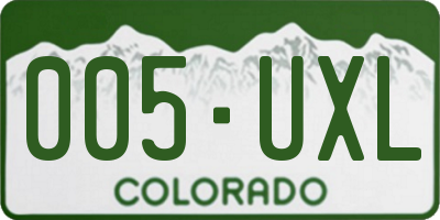 CO license plate 005UXL