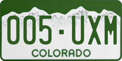 CO license plate 005UXM