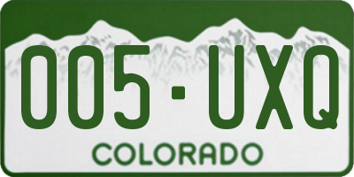 CO license plate 005UXQ