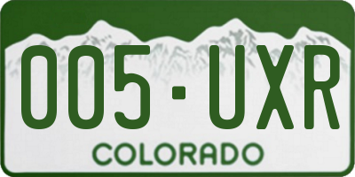 CO license plate 005UXR