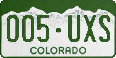 CO license plate 005UXS