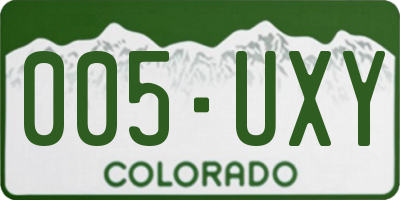 CO license plate 005UXY