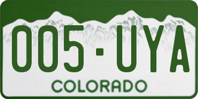 CO license plate 005UYA