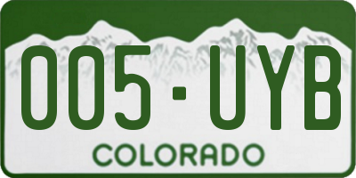 CO license plate 005UYB