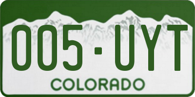 CO license plate 005UYT