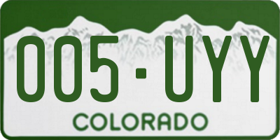 CO license plate 005UYY