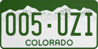 CO license plate 005UZI