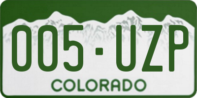 CO license plate 005UZP