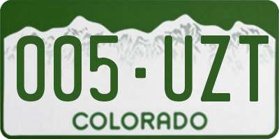CO license plate 005UZT