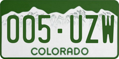 CO license plate 005UZW