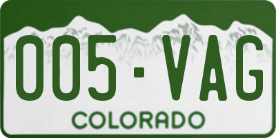 CO license plate 005VAG