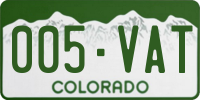 CO license plate 005VAT
