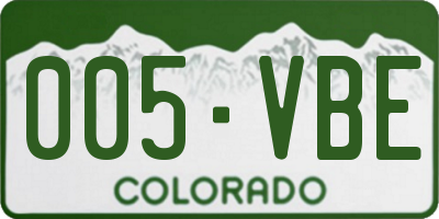 CO license plate 005VBE
