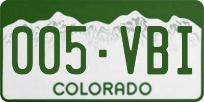 CO license plate 005VBI