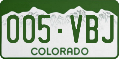CO license plate 005VBJ