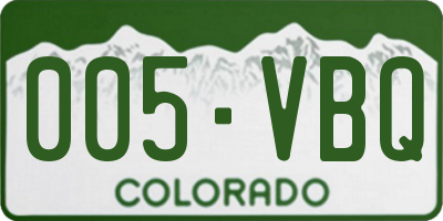 CO license plate 005VBQ