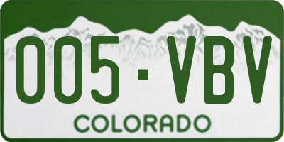 CO license plate 005VBV