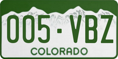 CO license plate 005VBZ