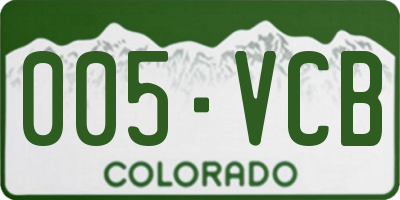 CO license plate 005VCB