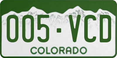 CO license plate 005VCD
