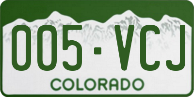 CO license plate 005VCJ