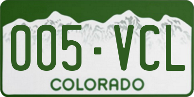 CO license plate 005VCL