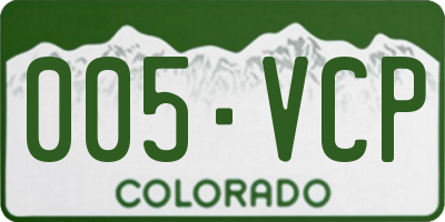 CO license plate 005VCP