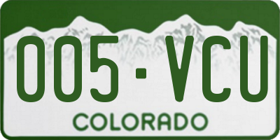 CO license plate 005VCU