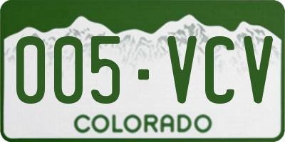 CO license plate 005VCV