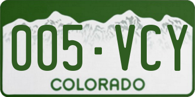 CO license plate 005VCY
