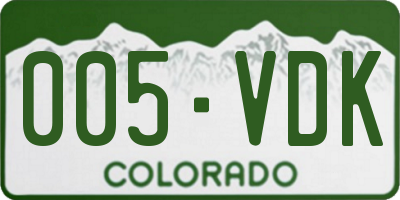 CO license plate 005VDK