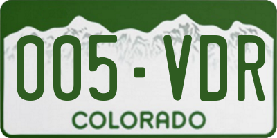 CO license plate 005VDR