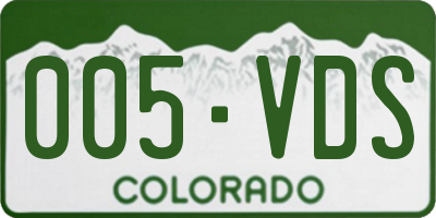 CO license plate 005VDS