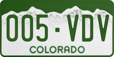 CO license plate 005VDV