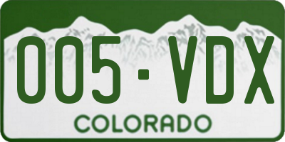 CO license plate 005VDX