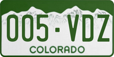 CO license plate 005VDZ
